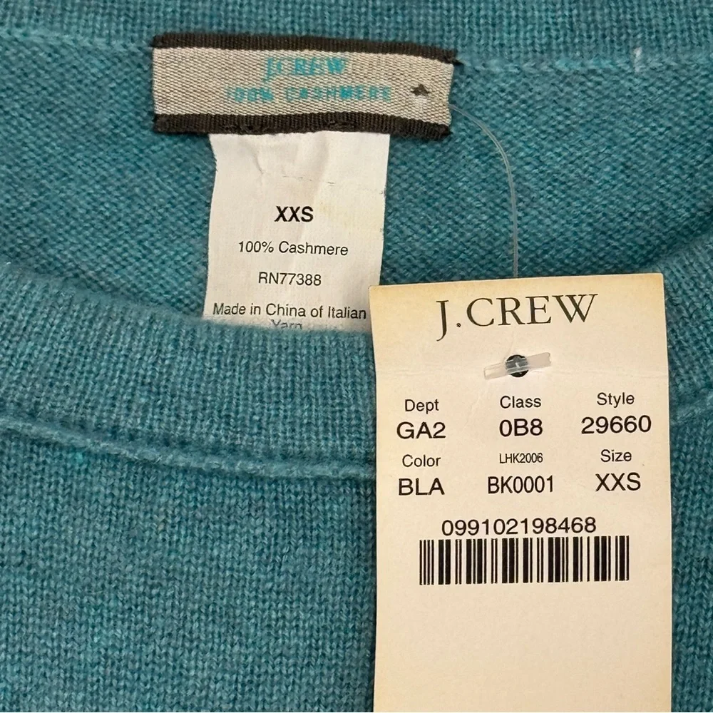 J. Crew Cashmere 100% Sweater Heather Blue Long Sleeve Women's Top Crewneck Crew - Picture 3 of 5